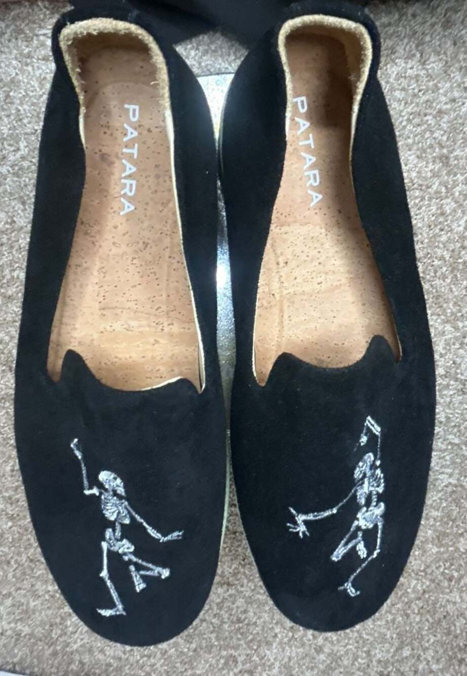 Patara Skeleton Embroidered Slip-On Shoes Black Size 12 - Picture 4 of 6